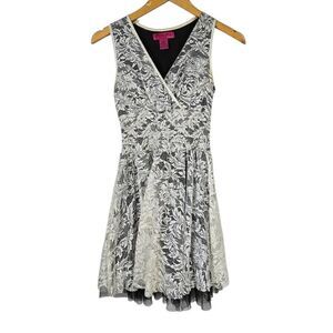 Demanding Black and White Lace Mini Dress